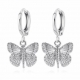 Stylish butterfly earrings, platinum butterfly Huggies earrings