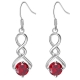925 sterling silver Cubic Zircon earring Jewelry heart drop ruby earring 