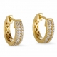 fashion gold hoop earrings 14k gold Huggies earrings hollow engraved