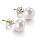 Simple bread bead earrings, natural freshwater pearl 925 silver earrings