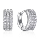 925 silver three layer laboratory zircon earrings,fine jewelry Huggies earrings