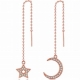Moon Star Earrings, delicate women‘s jewelry earrings 925 silver