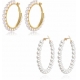 925 sterlimg silver pearl hoop earring ,Delicate Insta-inspired small pearl earrings
