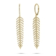 18K gold feather long earrings, lovely feather earrings for women