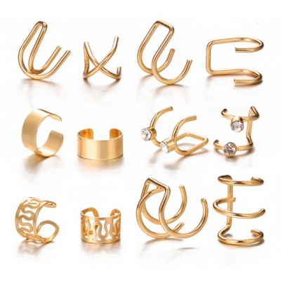 Ear Cuff Jewelry Sterling Silver Earrings Gold Plated Fashion Women Earrings 2022