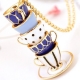 Manufacture fashion women jewelry real 14k 18k gold plated colorful enamel cup pendant