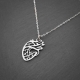 Custom design jewelry vintage oxidization 925 sterling silver engraved anatomical heart jewelry pendant