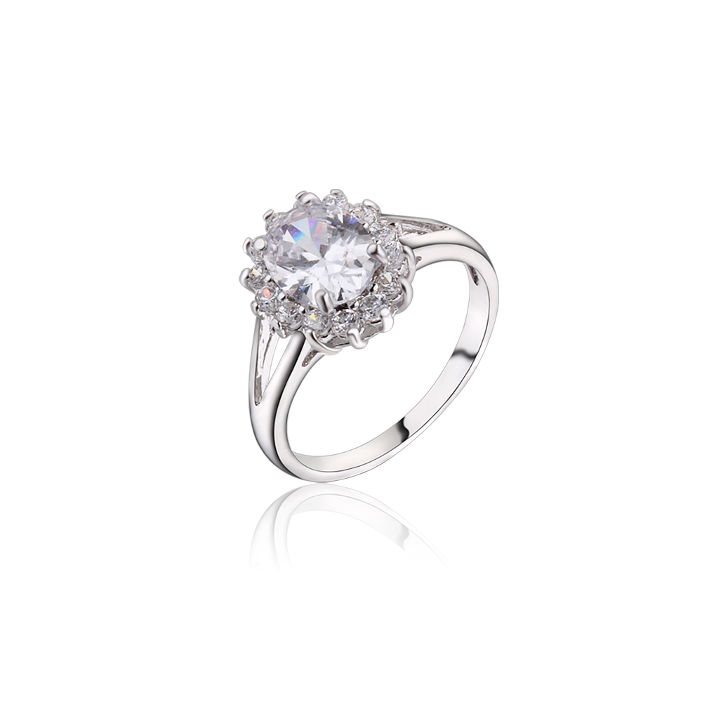 Custom high quality shiny gemstone jewelry women 5A cubic zirconia moissanite fake diamond rings