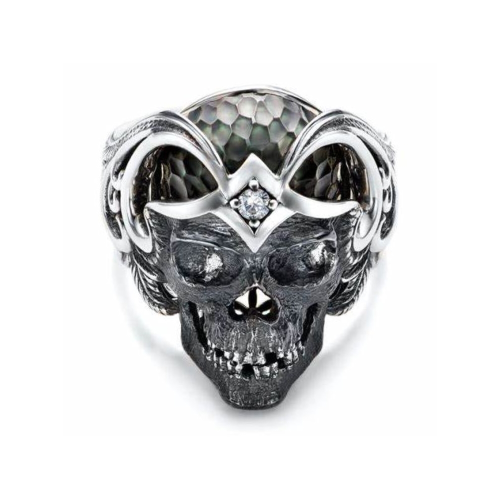 Manufacture men jewelry custom design engraved vintage blank antique 925 sterling silver ring skull