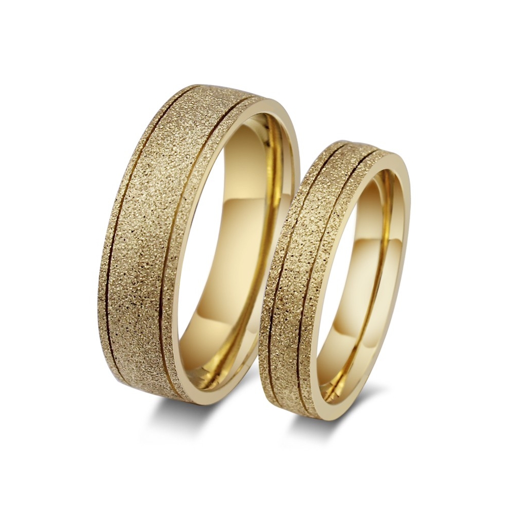 Manufacture high quality design matte satin wide band ring 925 sterling silver real gold plated couple ring