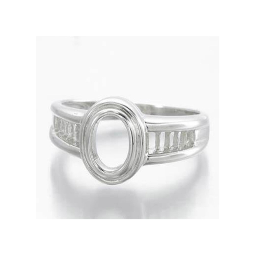 Wholesale fashion jewelry high quality 925 sterling silver rings stone set oval ring mount