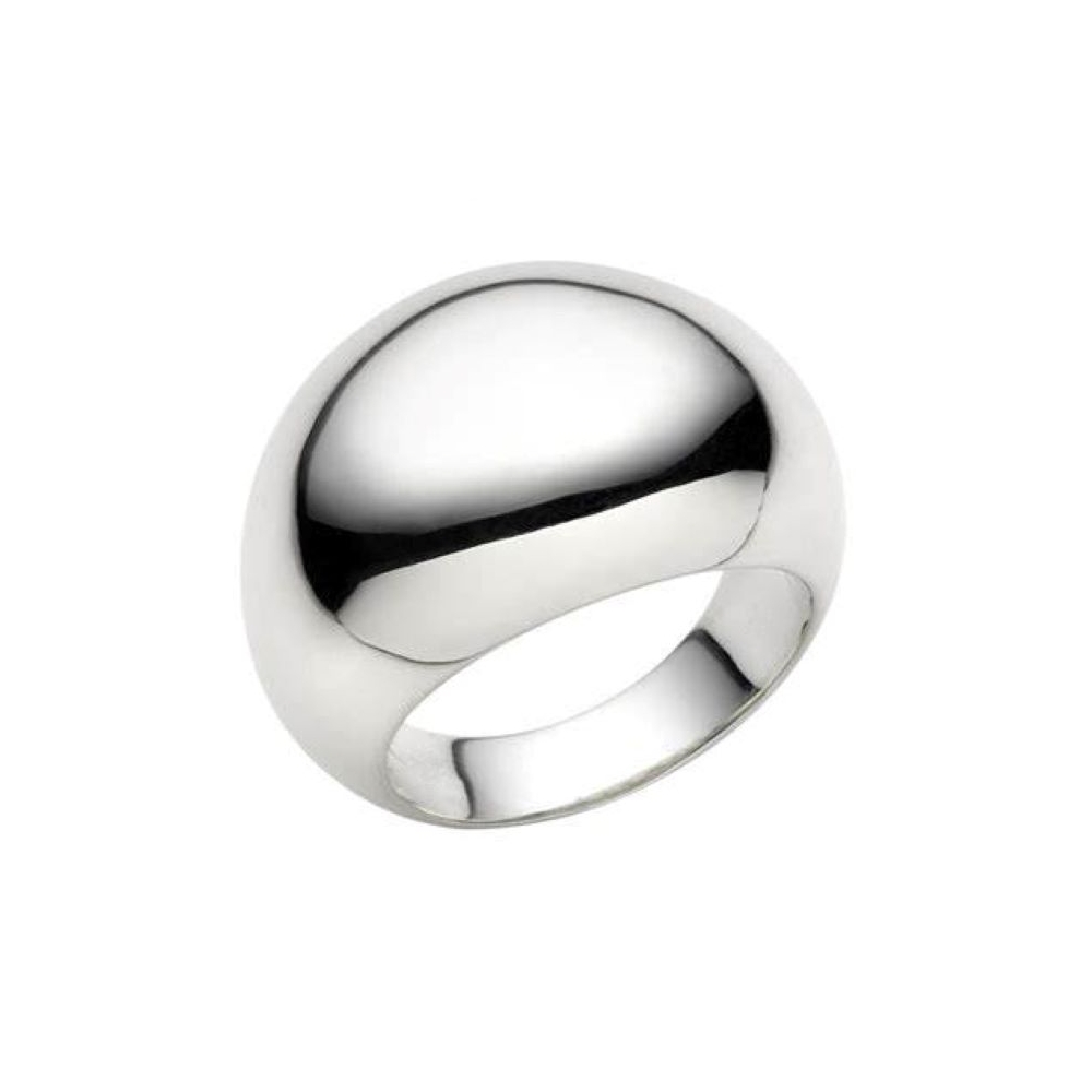 Manufacture simple design custom high quality blank mirror high polished sterling silver dome ring