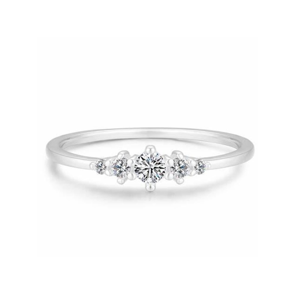 Manufacture gemstone rings cubic zirconia delicate minimalist women jewelry eternity ring silver
