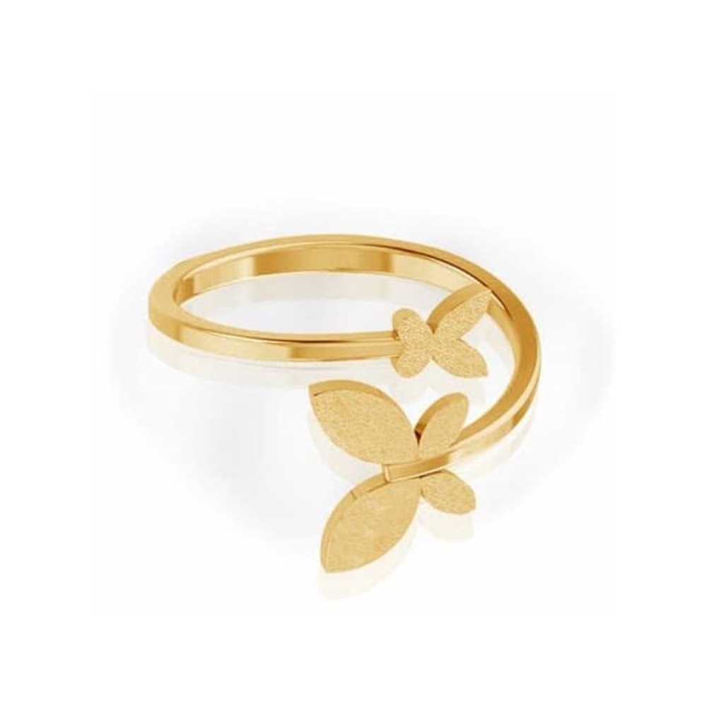 Fashion jewelry women popular open adjustable satin matte butterfly ring gold