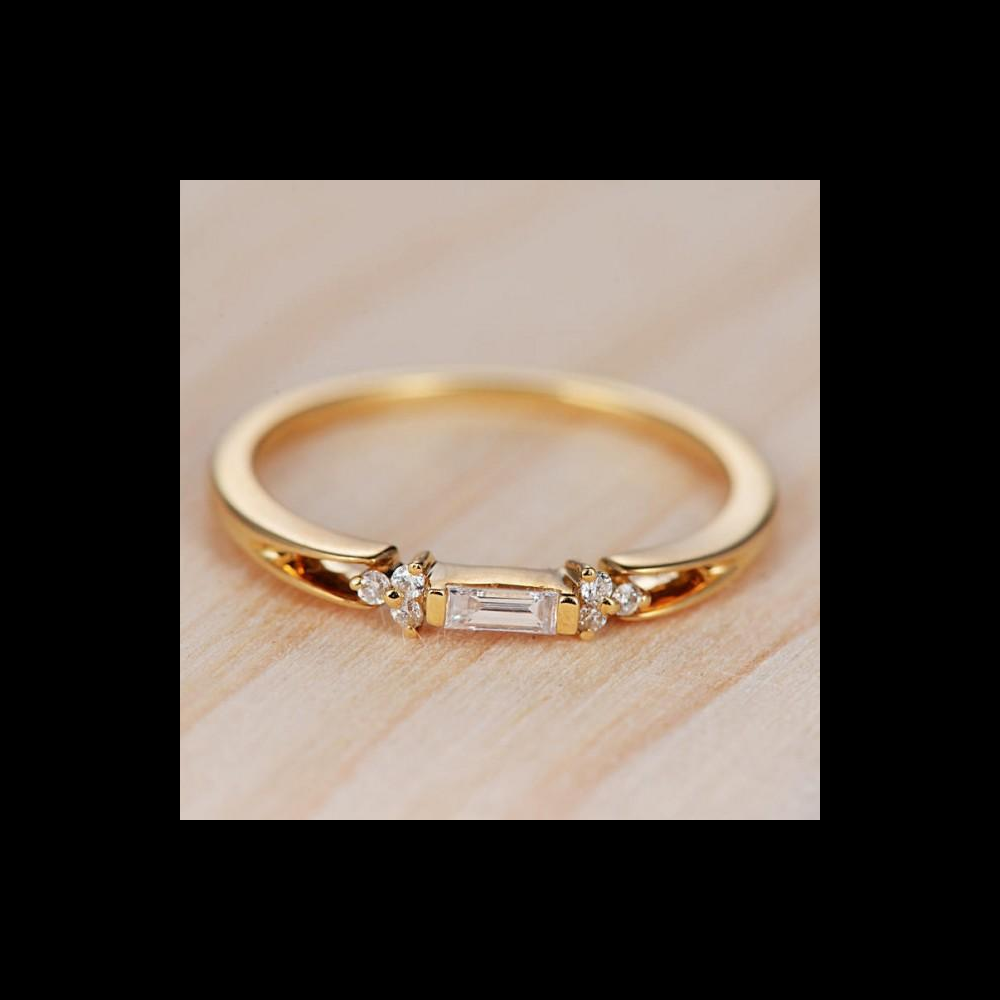 Manufacture fashion gemstone jewelry delicate finger ring cubic zirconia real 18k gold plated rings for women