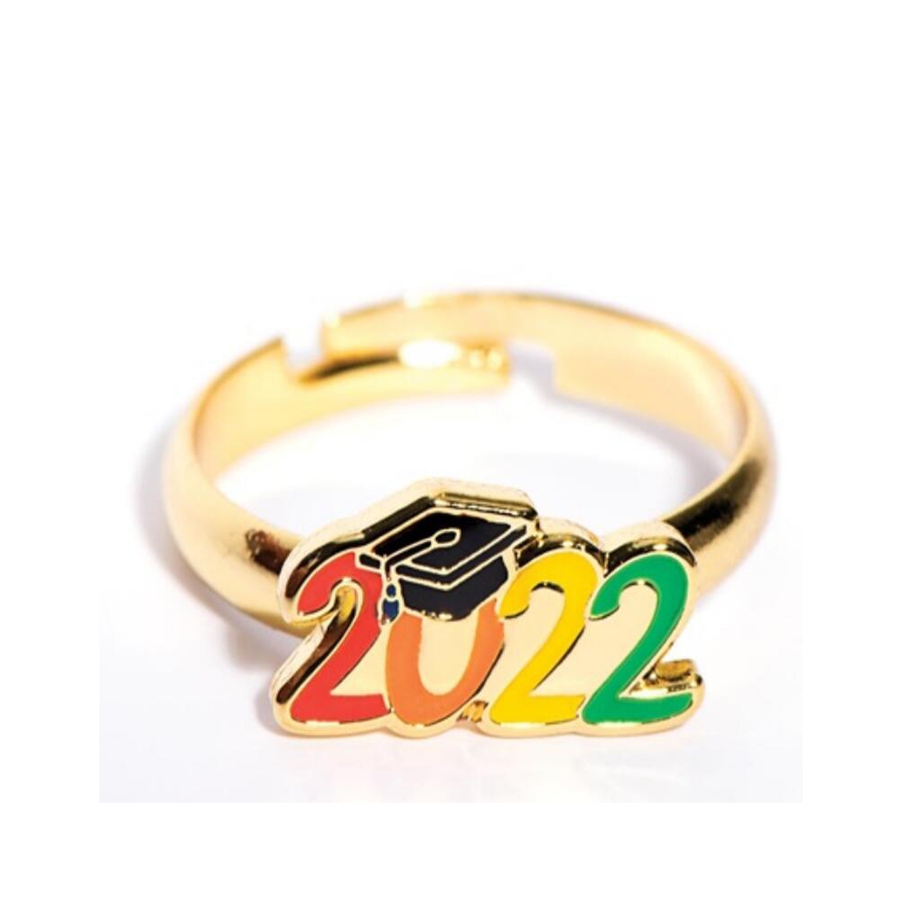 Manufacture fashion jewelry real 18k gold plated rings college class gift custom graduation ring