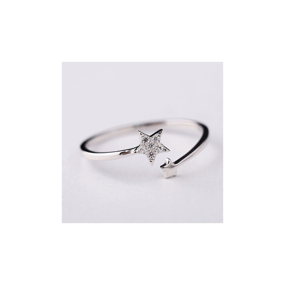 制造宝石星可调手指戒指妇女珠宝立方氧化锆精致的女孩戒指