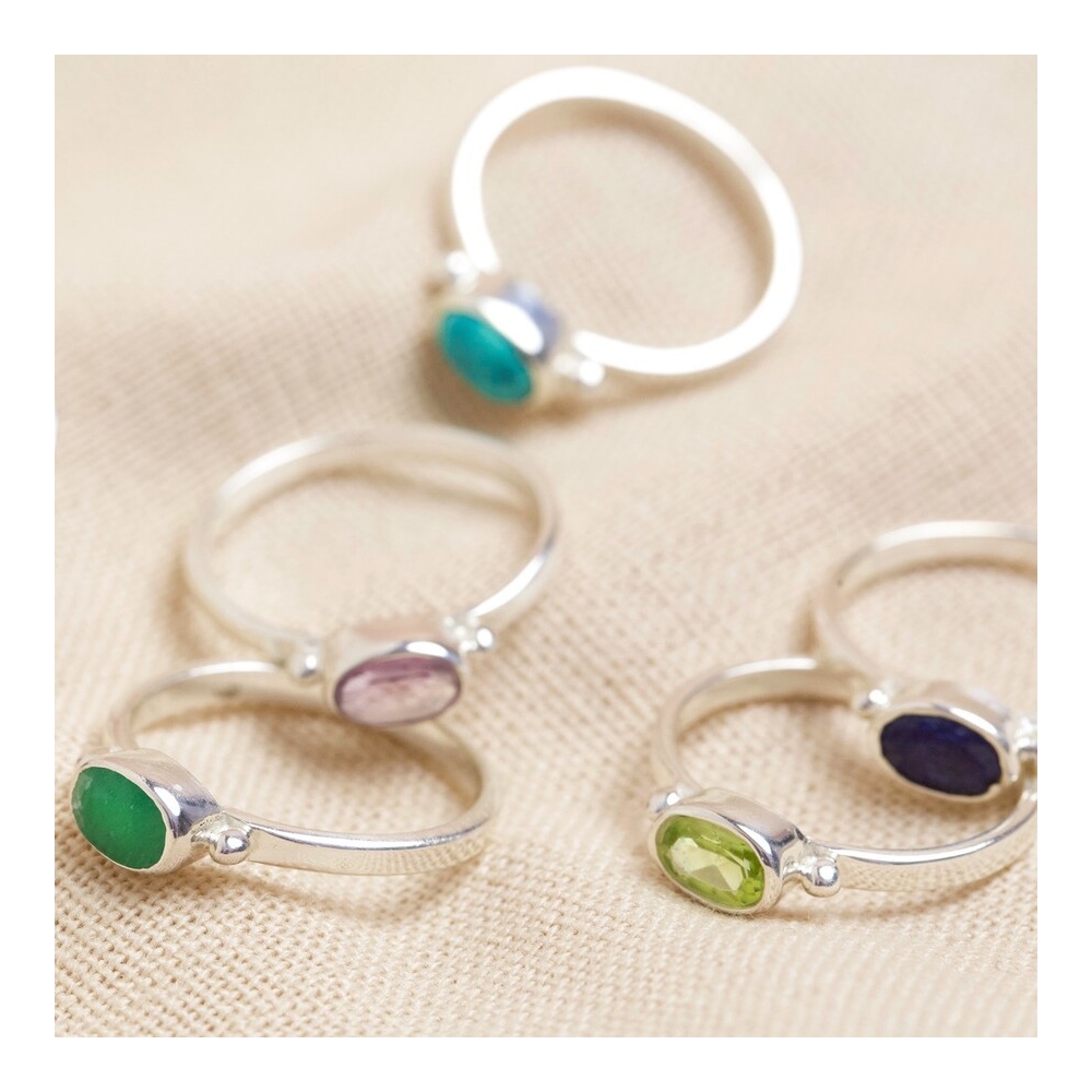 制造商妇女珠宝12个月诞生石天然水钻高品质925纯银戒指宝石