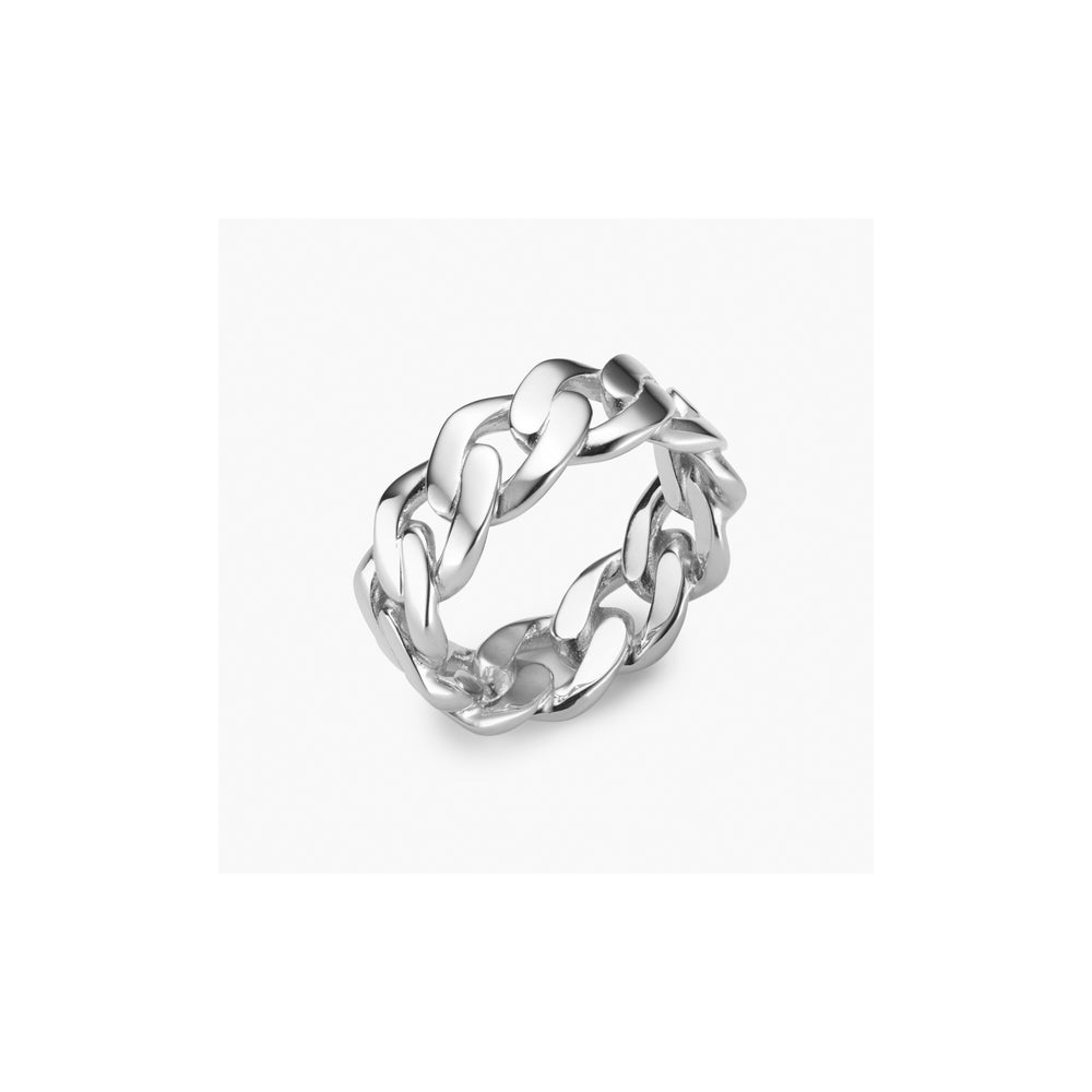 Manufacture high quality jewelry mirror polished cuban finger rings 925 sterling silver cuban link ring