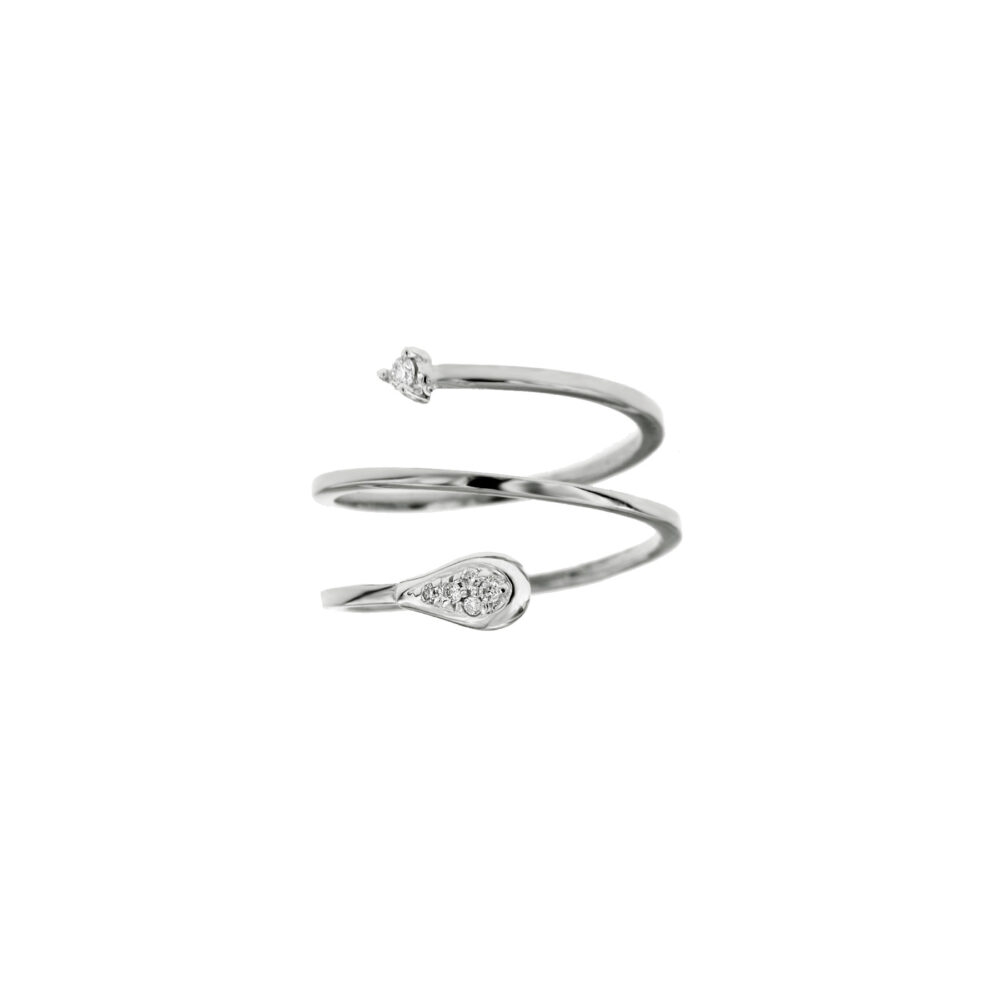 制造精致的女性珠宝白色立方氧化锆定制螺旋粉环925纯银