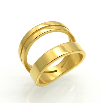 Manufacture wholesale jewelry high polished mirror band rings real 14k 18k gold plated fashion ring