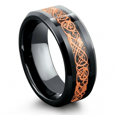 Wholesale high polished design black jewelry steel men tungsten carbide ring