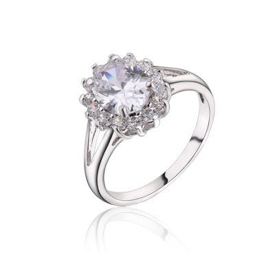 Custom high quality shiny gemstone jewelry women 5A cubic zirconia moissanite fake diamond rings
