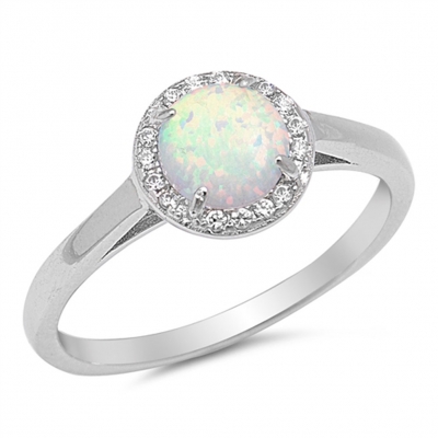 Women jewellery wedding ring jewelry opal gemstone high quality 925 sterling silver halo ring