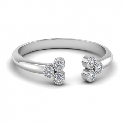 Custom cubic zirconia open adjustable finger rings women fine jewelry 925 sterling silver design ring