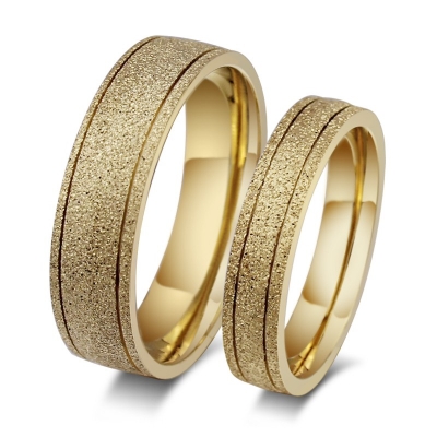 Manufacture high quality design matte satin wide band ring 925 sterling silver real gold plated couple ring