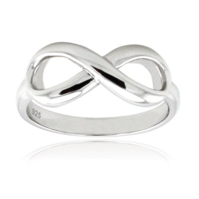 High quality finger rings mirror polished simple design fine jewelry infinity silver ring 925