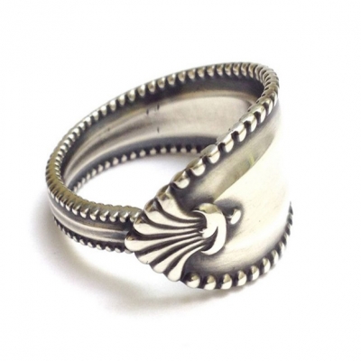 Manufacture vintage style high quality 925 sterling silver sword spoon oxidized silver ring