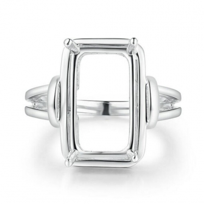 Manufacture high quality fine jewelry finger ring 925 sterling silver stone mount empty rings
