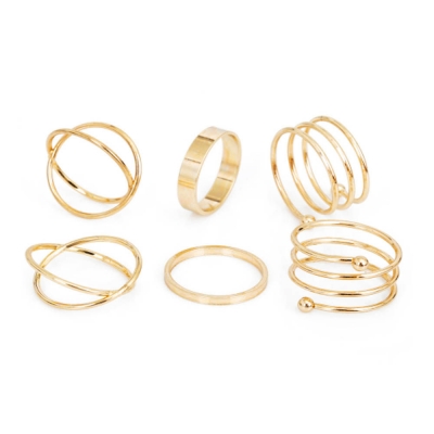 Manufacture fashion finger rings jewelry simple design real 14k 18k real gold plated knuckle ring