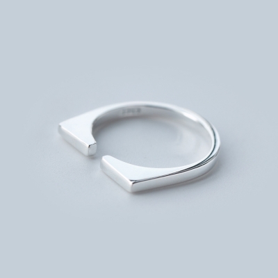 批发高品质925纯银开放可调整大小的手指戒指妇女珠宝银可调节戒指