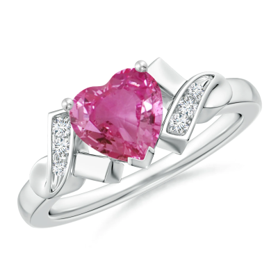 制造商经典浪漫的粉红色戒指珠宝宝石立方锆石定制纯银心戒指粉红色