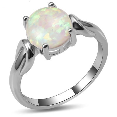 Manufacturer unique design wedding rings women jewelry custom high quality 925 silver white fire opal ring