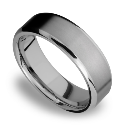 High quality 316 stainless steel men ring polished beveled inside satin matte outside stainless steel ring