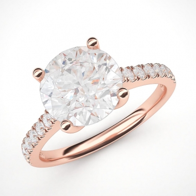 定制女性珠宝玫瑰金镀金纯银925宝石戒指5A立方氧化锆假钻石戒指