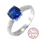Fine jewelry women rings 925 sterling silver cz moissanite natural blue quartz topaz ring blue sapphire