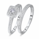 Fine jewelry 5A cubic zirconia shiny gemstone moissanite 925 sterling silver wedding ring sets
