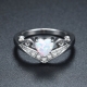 Manufacture engagement women jewelry cubic zirconia high quality 925 sterling silver heart opal rings