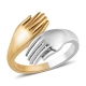 Custom design jewelry high quality two-tone gold plated 925 sterling silver hugging ring