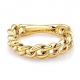 Fashion real 18k gold plated rings high quality polished simple design cuban design jewelry chain ring