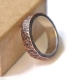 Custom black antique oxidized jewelry vintage retro hammered raw finish brass copper meteorite ring