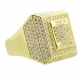 Customized European American style high quality gold color micro pave fake diamond cz men ring