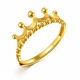 Custom high quality fashion jewelry adjustable rope design real gold plated crown ring