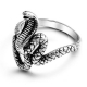 制造时尚珠宝复古真正的18k镀金黑色立方氧化锆戒指与蛇的设计
