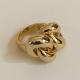 Manufacture fashion ring dome high polished mirror jewelry real 18k gold plated chunky ring