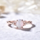 定制女性珠宝宝石手指戒指925纯银真 18k镀金蛋白石戒指